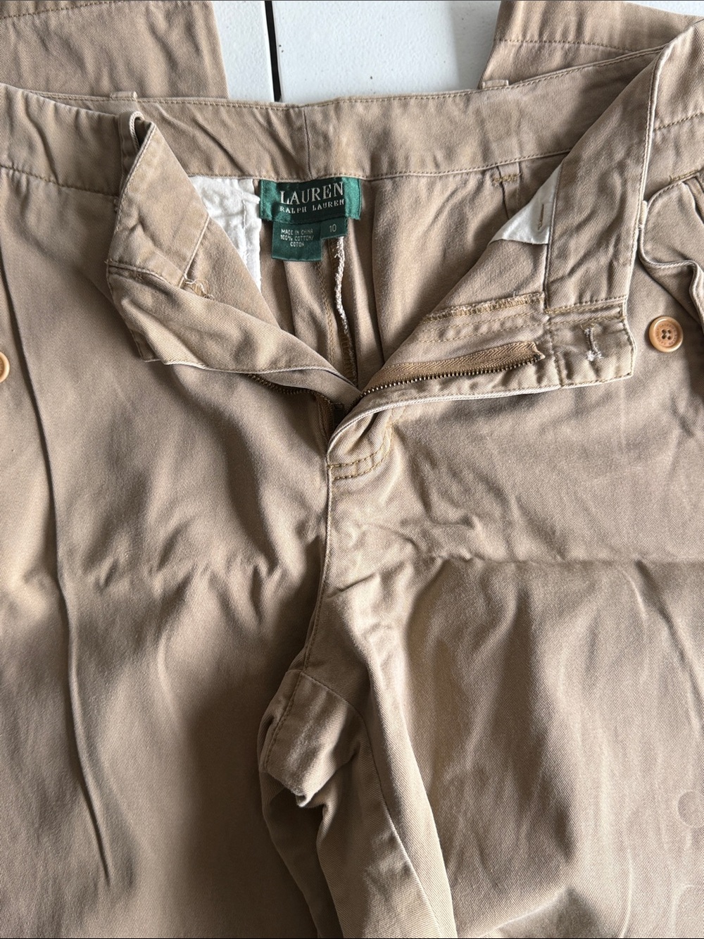 Lauren Ralph Lauren Tan Cotton Chino Pants